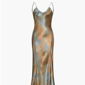 Commense Neptune Satin Open Back Long Dress